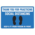 Floor Sign, 12 in H, 18 in W, Vinyl, English, PSR304