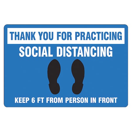 Floor Sign, 12 in H, 18 in W, Vinyl, English, PSR304