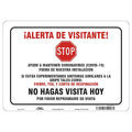 Covid 19 Sign 10X14, Spanish Visitor Ale, 10 in Height, 14 in Width, Polystyrene, Spanish