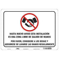 Covid 19 Sign 10X14, Spanish Handshake F, 10 in Height, 14 in Width, Polystyrene, Spanish