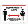 Covid 19 Sign 10X14, Spanish Socdist 6Ft, 10 in Height, 14 in Width, Polystyrene, Spanish