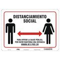Covid 19 Sign 10X14, Spanish Socdist 6Ft, 10 in Height, 14 in Width, Aluminum, Spanish