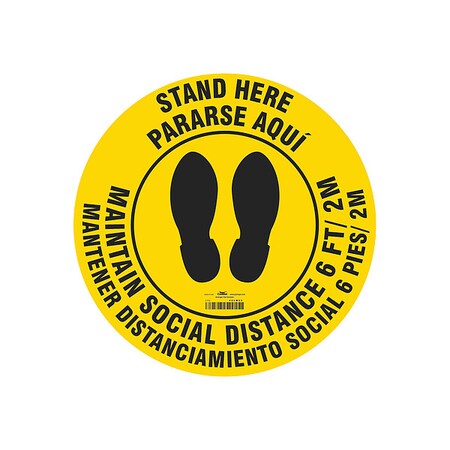 Covid 19 Sign B534Fs 17" Eng/Span Stand, 17 in H, 17 in W, Polyester, English, Spanish, SGF400T1717