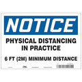 Physical Distancing In Practice Sign, 10" W x 7" H, English, Polystyrene, Blue, White