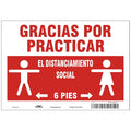 Covid 19 Sign 7X10, Spanish Practice Soc, 7 in Height, 10 in Width, Spanish