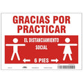 Covid 19 Sign 7X10, Spanish Practice Soc, 7 in Height, 10 in Width, Aluminum, Spanish