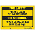 Please Leave Deliveries Here/Favor De Dejar Las Entregas AquÃ­, Aluminum, 7 in x 10 in