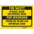 Please Leave Deliveries Here/Favor De Dejar Las Entregas AquÃ­, Aluminum, 10 in x 14 in