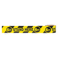 Floor Marking Tape, 6ft Stand Here 6ft, Vinyl, 8 mil