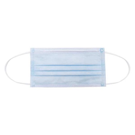 Healthcare Face Mask, Surgical, Level 1, Metal Nose Clip, Dual Headstrap, Flat-Fold, Blue, PK50
