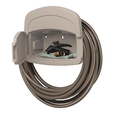Garden Hose Hanger, Resin, 6 in W, Taupe