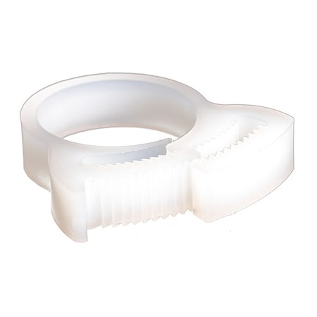 Snap-Hose Clamp, White, 1.52"Max ID, PK25