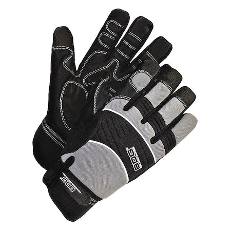 X-Site Mechanics Gloves, Synthetic Leather Palm, S (7), Black/Gray