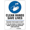 Hygiene Sign, 14 in H, 10 in W, Vinyl, English, HWB760T1410