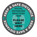 Social Distance Floor Sign, 17 in H, 17 in W, Vinyl, Circle, English, FS-17-723