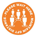 Social Distance Floor Sign, 12 in H, 12 in W, Vinyl, Circle, English, FS-12-905