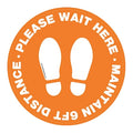Social Distance Floor Sign, 12 in H, 12 in W, Vinyl, Circle, English, FS-12-906