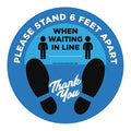 Social Distance Floor Sign, 12 in H, 12 in W, Vinyl, Circle, English, FS-12-909