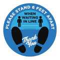 Social Distance Floor Sign, 17 in H, 17 in W, Vinyl, Circle, English, FS-17-728