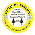 Social Distance Floor Sign, 17 in H, 17 in W, Vinyl, Circle, English, FS-17-730