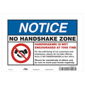 Hygiene Sign, 10" W x 7" H, English, Vinyl, White