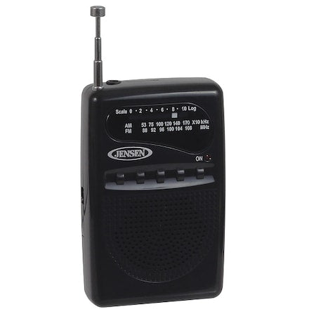 Radio, Black, 6" W, 6" D, 5-1/4" H