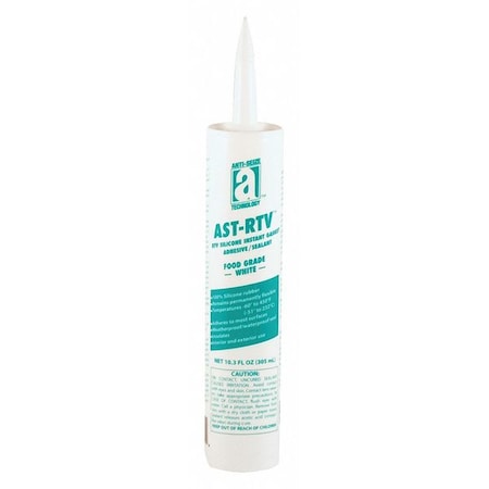 Adhesive/Sealant/Instant Gasket,10.3oz., 10.3 oz., White, Temp Range -75 to 450 Degrees F