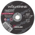 Abrasive Cut-Off Wheel, Type 1, 3 in Dia, 0.0625 in Thick, 3/8 in Arbor Hole Size, Aluminum Oxide