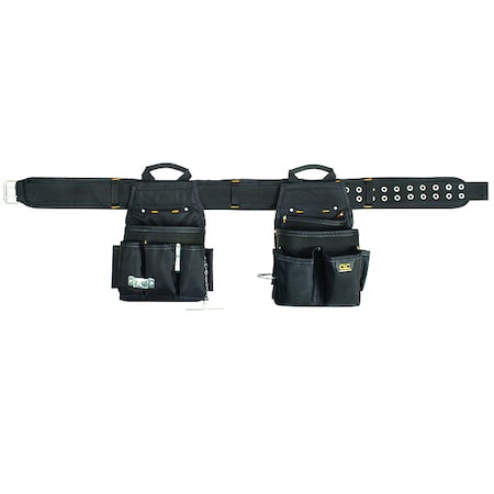 Tool Apron, Tool Belt, Black, Polyester, 20 Pockets