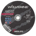 Abrasive Cut-Off Wheel, Type 1, 4 in Dia, 0.035 in Thick, 5/8 in Arbor Hole Size, Aluminum Oxide