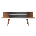 Utopia 53.14 TV Stand, White Gloss/Maple Cream