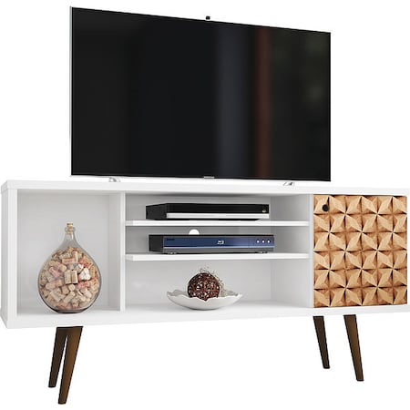 TV Stand, Mid Century, Brown, 53.14"