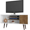 TV Stand, Mid Century, Brown, 53.14"