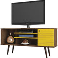 TV Stand, Mid Century, Yellow, 53.14"