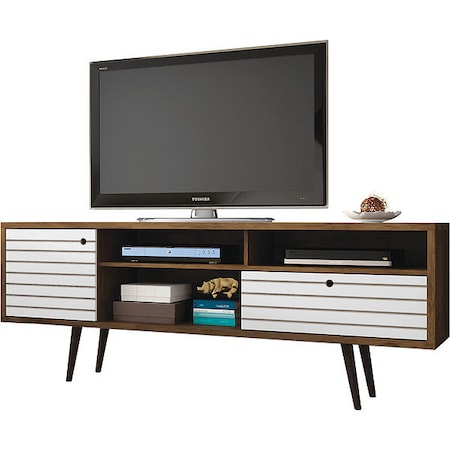 TV Stand, Mid Century, Brown, 70.86"