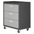 Drawer Mobile Garage Storage Chest, 32.1 in H, Grey, 3 Drawers
