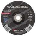 Grinding Wheel, Type 27, 7 in Dia, 0.25 in Thick, 7/8 in Arbor Hole Size, Aluminum Oxide, 24 Grit