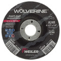 Grinding Wheel, Type 27, 4 1/2 in Dia, 0.25 in Thick, 7/8 in Arbor Hole Size, Aluminum Oxide