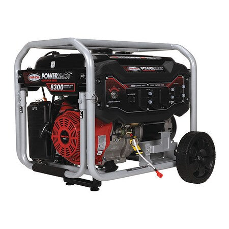 Portable Generator, Gasoline, 8,300 W Rated, 10,000 W Surge, Electric, Recoil Start, 120/240V AC