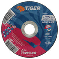 Cutting Wheel, Type 27, 4 1/2 in Dia, 0.045 in Thick, 7/8 in Arbor Hole Size, Aluminum Oxide