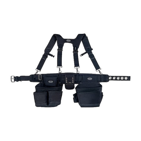 Tool Belt, Tool Rig, Black, Nylon, 19 Pockets