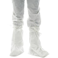 BioClean Disposable Boot Covers, Polyethylene, Elastic Closure, White, Universal