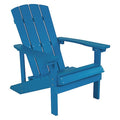 Charlestown Adirondack Chair, Blue Wood, Blue Seat, Wood Back, 29.5 W 35 H
