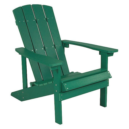 Charlestown Adirondack Chair, Green Wood, Green Seat, Wood Back, 29.5 W 35 H