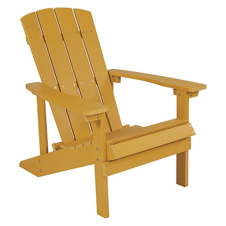 Charlestown Adirondack Chair, Yellow Wood, Yellow Seat, Wood Back, 29.5 W 35 H