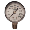 ABS Dry Gauge,1/4"",0-100psi,2.5"",Face, 1/4 in Lower Location, ABS plastic Case Material