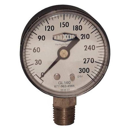 ABS Dry Gauge,1/4"",0-100psi,2.5"",Face, 1/4 in Lower Location, ABS plastic Case Material