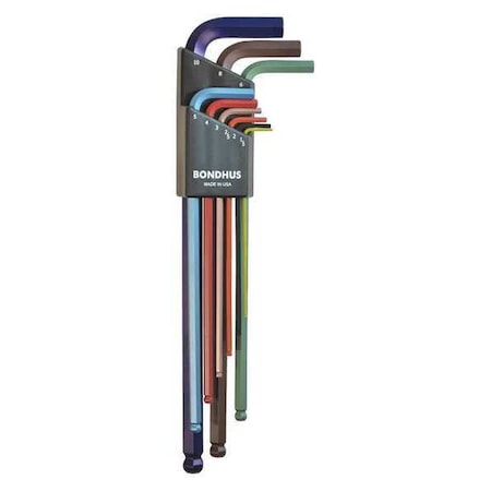 9 Piece Metric L-Shape Hex Key Set, 69699
