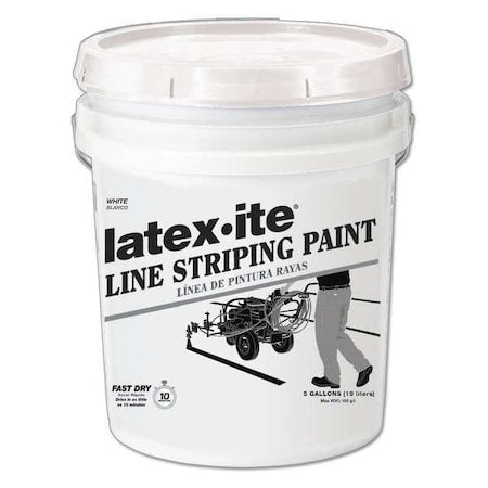 Striping Paint, 5 gal., White, Water -Based