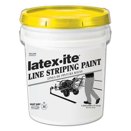 Striping Paint, 5 gal., Yellow, Water -Based